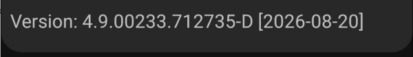 App version identifier and build date