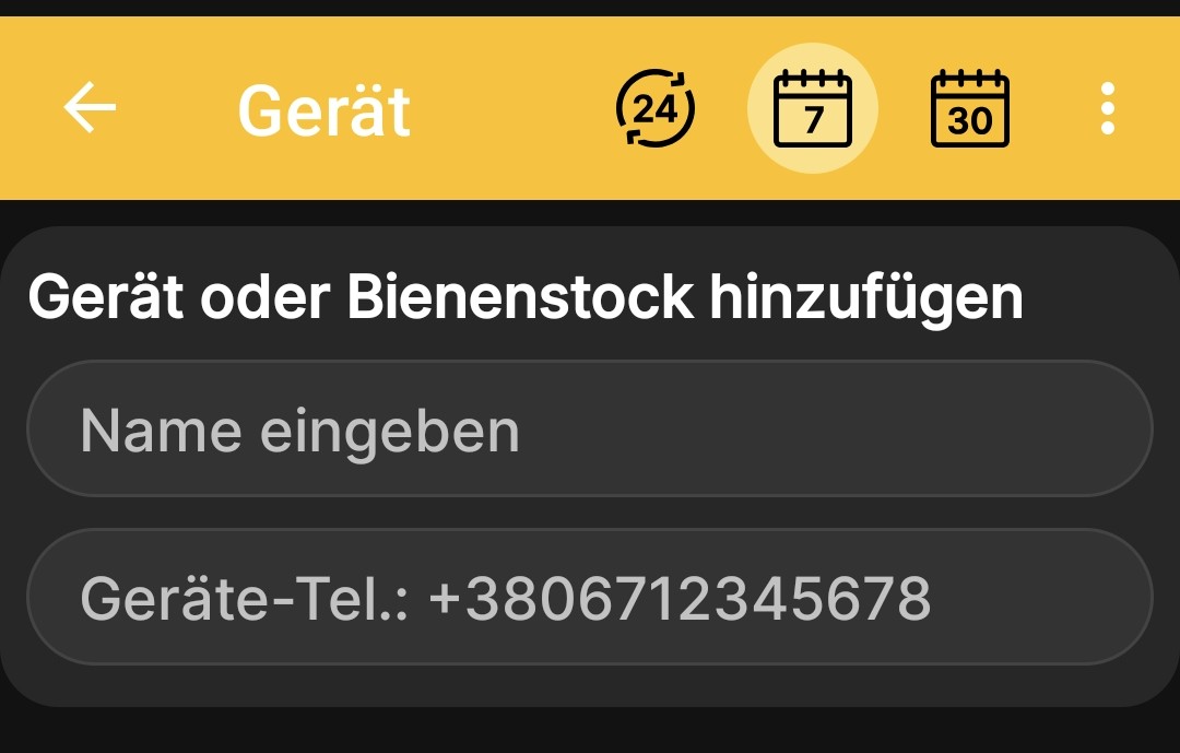 Formular zum Hinzufügen einer BeeApiary-Bienenstockwaage