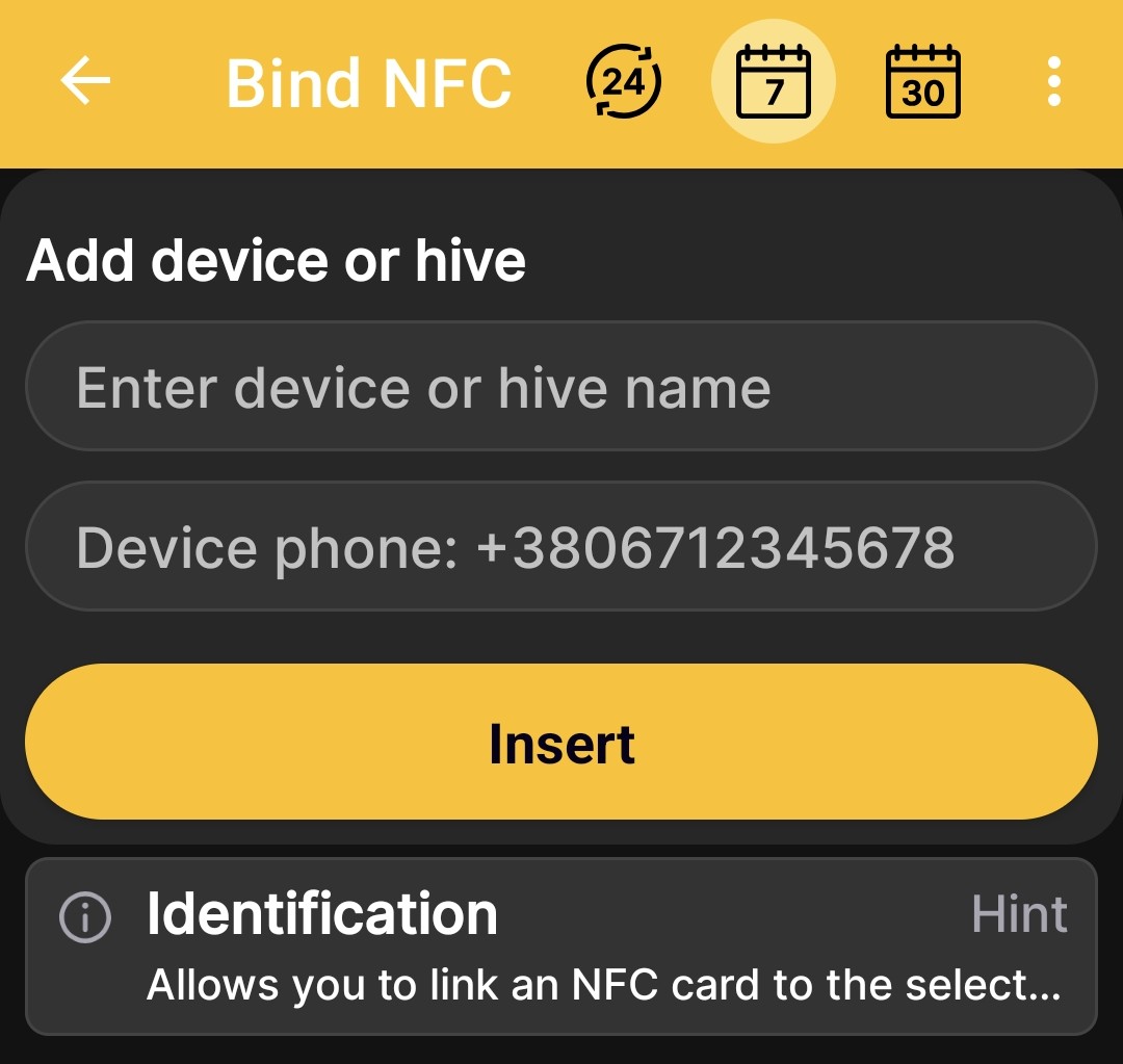 Adding BeeApiary beehive scales with an NFC card link