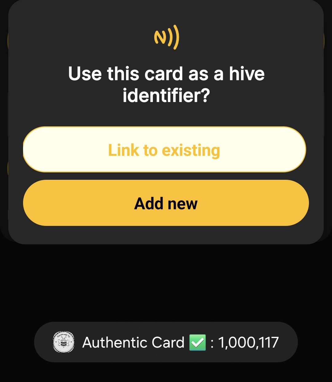 Selecting how to link a recognized NFC card