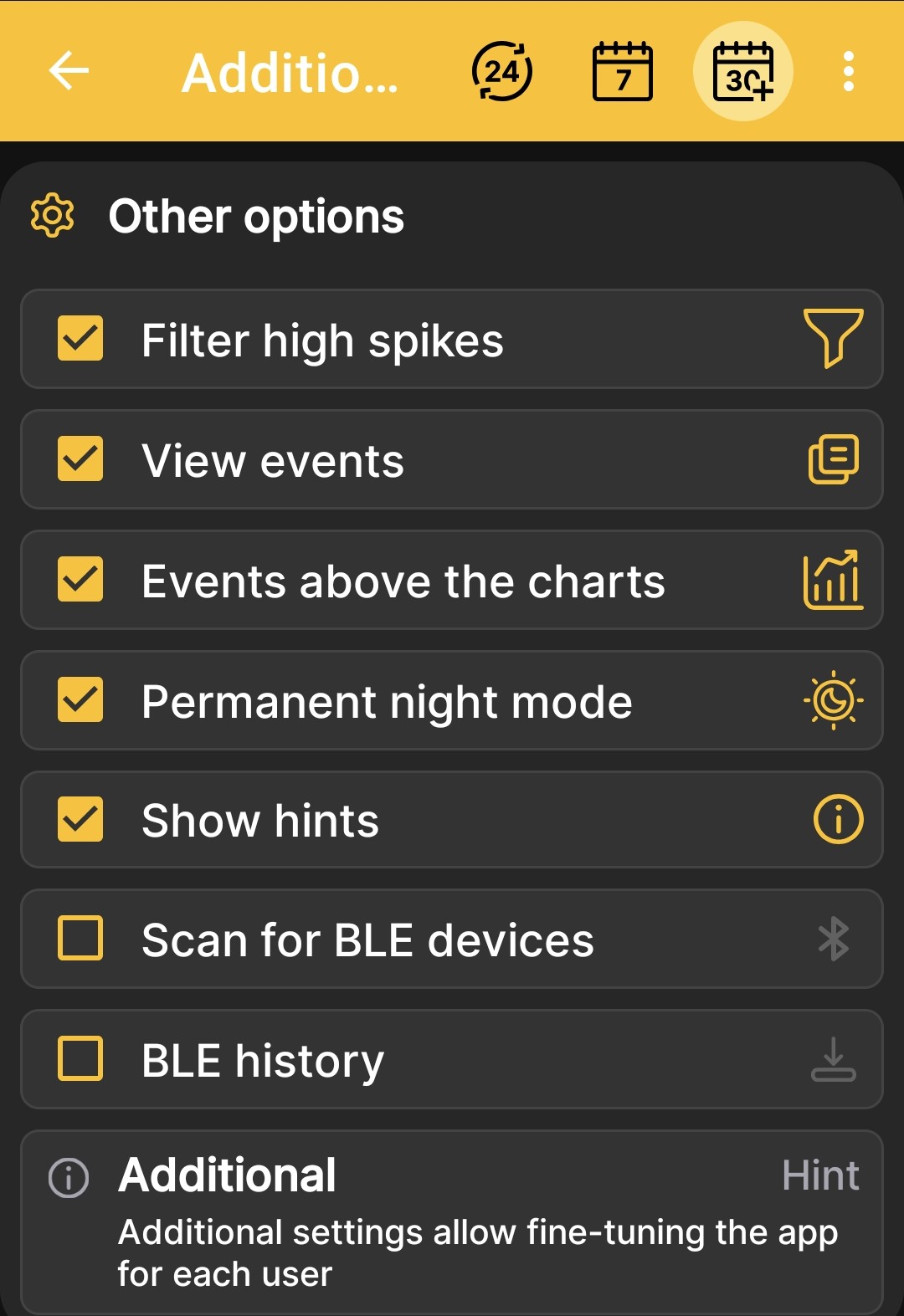 Additional settings in the BeeApiary Android app