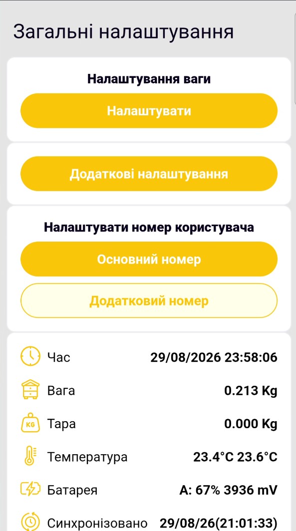 Кнопка Додаткові налаштування на головній сторінці вебінтерфейсу пристрою